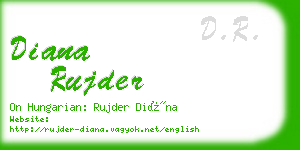 diana rujder business card